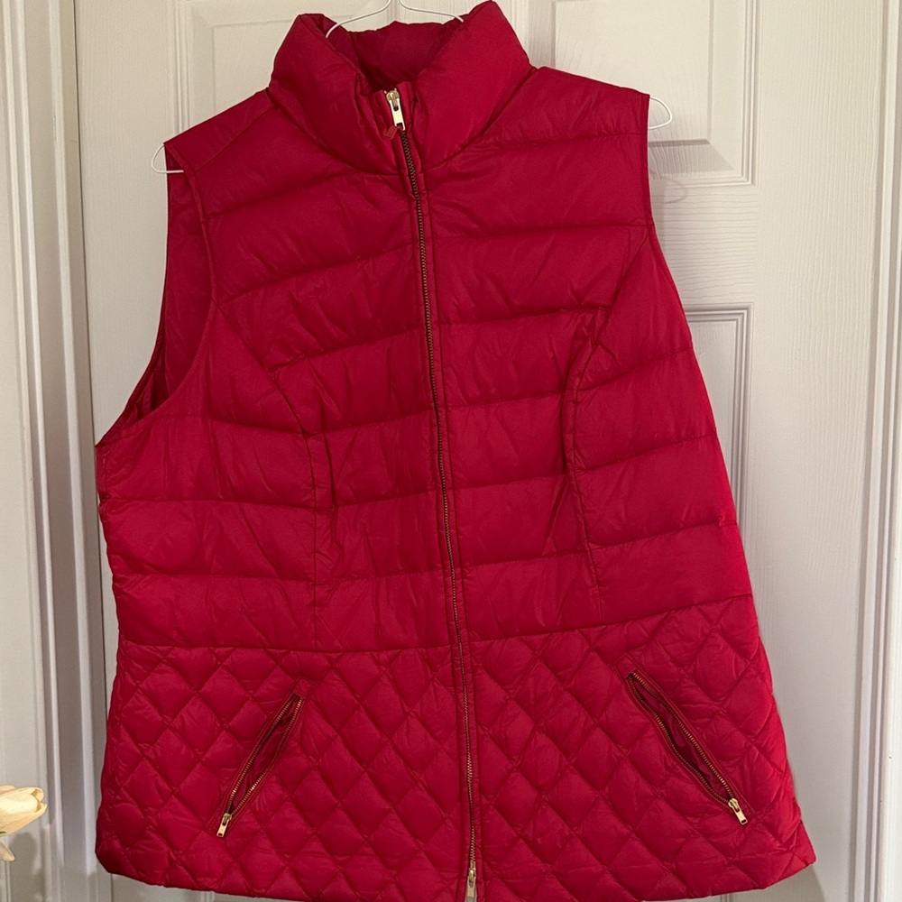 Talbots Cherry Quilted Puffer Vest